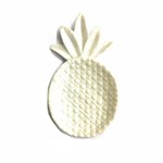 Petisqueira Abacaxi Branco de Ceramica