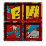 Petisqueira Quadrada Batman e Super Homem Vermelha Dc Comics - 4 Divisorias