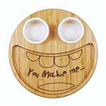 Petisqueira Smile Madeira de Bambu para Casal Tábua com Ramekins