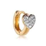 Piercing de Orelha em Ouro 18k Coração com Diamante 11 Pontos 024000220092