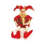 Pierrot Sentado Decoração Natal 43cm Vermelho