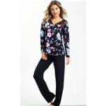 Pijama 9237 Blusa com Calça Floral Black P