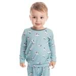 Pijama Bulldog Infantil Unissex Azul Claro/01