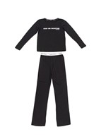 Pijama Calvin Klein Underwear Camiseta Manga Longa e Calça de Meia Malha Preto - 43255