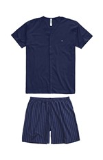 Pijama com Botões Masculino Malwee Liberta Azul Escuro - XGG