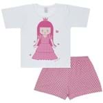 Pijama Curto com Shorts em Malha Princesinha - Cara de Sono