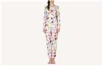 Pijama de Algodão com Estampado de Flores Colorido - Rosa M