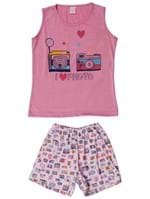 Pijama Juvenil para Menina - Rosa
