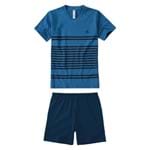 Pijama Listrado Azul - 10