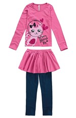 Pijama Longo com Tiara Menina Rosa - 6