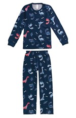 Pijama Longo Estampado Menino Marinho - 1