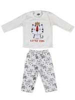 Pijama Longo Flik Infantil para Bebê Menino - Off White