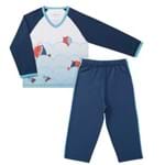 Pijama Longo para Bebe em Suedine Little Fish - Dedeka