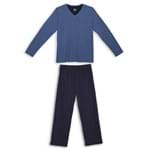 Pijama Lupo Longo Masculino (Adulto) Tamanho: G | Cor: Azul/Marinho