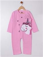 Pijama Macacão Infantil para Menina - Rosa
