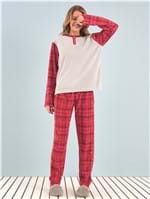 Pijama Manga Longa Soft Red Xadrez Vermelho P