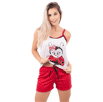 Pijama Short Doll Estampa de Bicho Joaninha / P