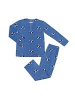 Pijama Soft Infantil Family Bull Dog Azul 04