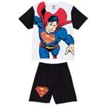 Pijama Superman M.C. Bermuda (Infantil) Tamanho: 10 | Cor: Branca