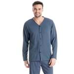 Pijama Vicente Abotoado Azul Medio/P