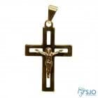 Pingente de Crucifixo Vazado Folheado a Ouro | SJO Artigos Religiosos