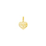Pingente em Ouro 18k Coração com Arabescos Vazados Pi18620 Ouro Amarelo 1,10cm