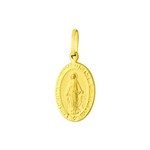 Pingente em Ouro 18k Medalha de Nossa Senhora das Graças Pi01502 Ouro Amarelo Único