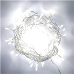 Pisca 100 Lâmpadas Led Fixo Branco Frio C/ Fio Transparente