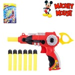 Pistola Lanca Dardo Espuma com 6 Dardos Mickey na Cartela
