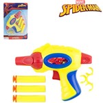 Pistola Lanca Dardo Espuma Ventosa com 3 Dardos Suporte Homem Aranha Spider Man