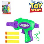 Pistola Lanca Dardo Espuma Ventosa com 3 Dardos Suporte Toy Story na Cartela