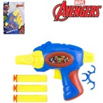 Pistola Lanca Dardo Espuma Ventosa com 3 Dardos Suporte Vingadores Avengers na Cartela