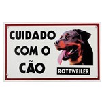 Placa Advertência Caes Cuidado com o Cão Rottweiler PVC 20x30