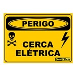 Placa de Advertência PERIGO CERCA ELÉTRICA Security Parts