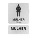 Placa de Alumínio 30x21cm - Feminino/women - Braille Natural Sinalize
