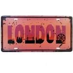Placa de Carro Decorativa em Alto Relevo London Pink