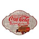 Placa de Madeira Coca-Cola Vintage 5 Centavos