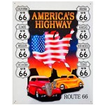 Placa de Metal America's Highway Route 66