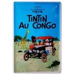 Placa de Metal da Serie Tintin - Au Congo