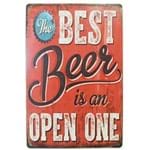 Placa de Metal Decorativa Best Beer Is An Open One