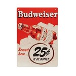 Placa de Metal Decorativa Cerveja Budweiser 25c - PL197