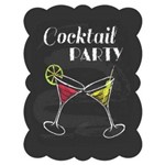Placa de Metal Decorativa Cocktail Party