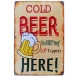Placa de Metal Decorativa Cold Beer