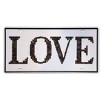 Placa de Metal Decorativa Love - 30,5 X 15,5 Cm