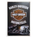 Placa de Metal Harley-davidson Motorcycles - 30 X 20 Cm