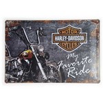 Placa de Metal Harley-davidson My Favorite Ride - 30 X 20 Cm
