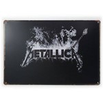 Placa de Metal Metallica Logo - 30 X 20 Cm