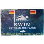 Placa de Metal Swim Between The Flags