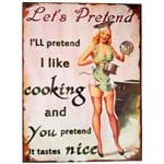 Placa de Metal Vintage Cook - Frases de Humor