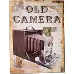 Placa de Metal Vintage Old Camera